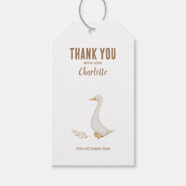 Goose Baby Shower Gift Tags (Front)