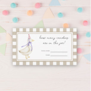 Goose baby shower - guess how many candies  enclosure card