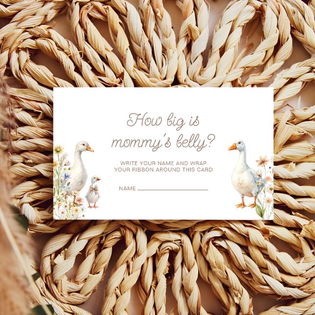 Goose Baby Shower How Big Is Mummy's Belly Enclosure Card (Creator Uploaded)