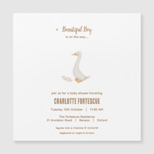 Goose Baby Shower Invitation Magnetic Card