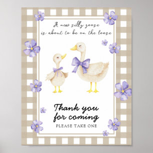 Goose baby shower - Thank you for coming Poster