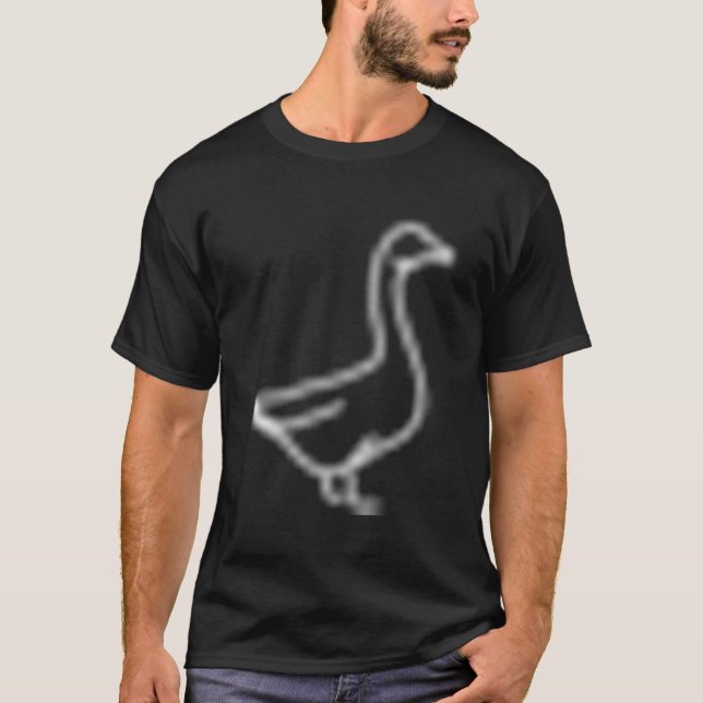 Goose Badge Patch Line Icon Outline T-Shirt (Front)