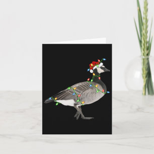 Goose Bird Lover Xmas Santa Hat Goose Christmas Card
