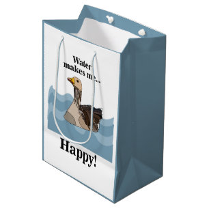 Goose Bird Swimming In Water Pool Party Medium Gift Bag