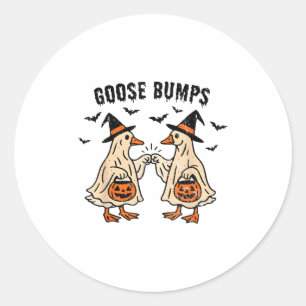 Goose Bumps Duck Pumking Halloween Funny Vintage  Classic Round Sticker