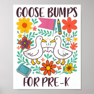 Goose Bumps For Pre-k Teacher Squad Student Back T Poster