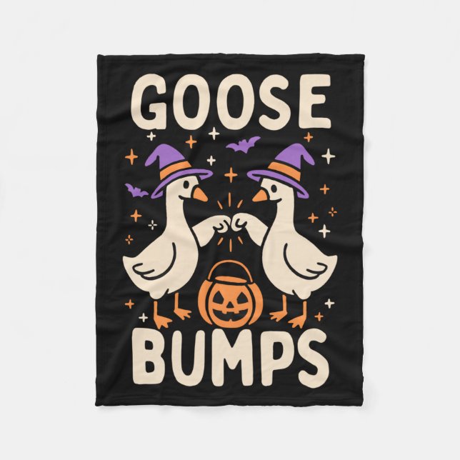 Goose Bumps Goosebumps Halloween Silly Meme Funny  Fleece Blanket (Front)