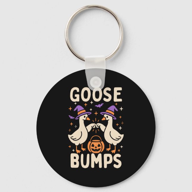 Goose Bumps Goosebumps Halloween Silly Meme Funny  Key Ring (Front)