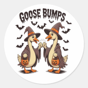 Goose Bumps Halloween Witch Fall Classic Round Sticker