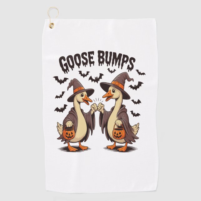 Goose Bumps Halloween Witch Fall Golf Towel (Front)