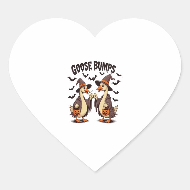 Goose Bumps Halloween Witch Fall Heart Sticker (Front)