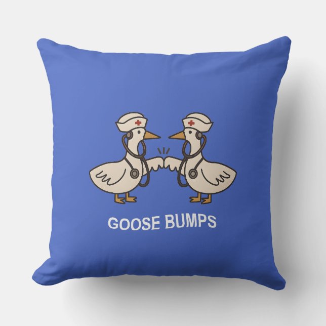 Goose Bumps Nurse Edition – Funny Cartoon Medical Cushion (Front)