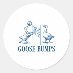 Goose Bumps Volleyball  Classic Round Sticker
