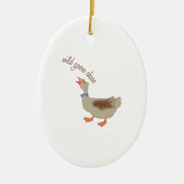 Goose Chase Ceramic Tree Decoration (Front)