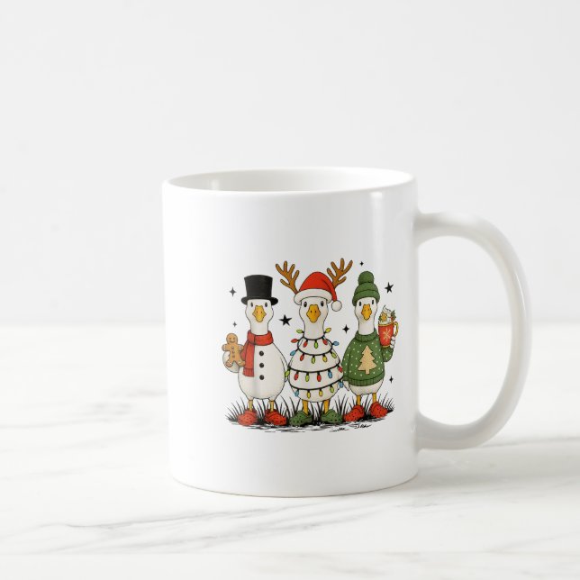 Goose Christmas Light Xmas Merry Goosmas Funny Chr Coffee Mug (Right)