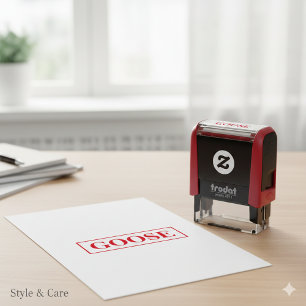 Goose Custom Text Self-Inking Stamp for Crafts