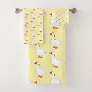 Goose Design Any Colour Background Bath Towel Set