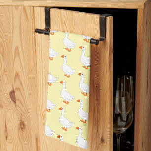 Goose Design Any Colour Background Tea Towel