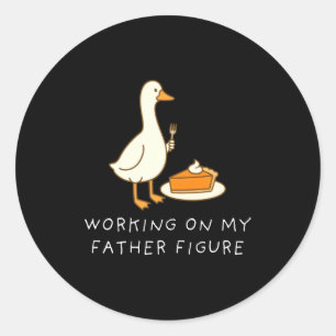 Goose Eating E For Two Couple Working On My Father Classic Round Sticker