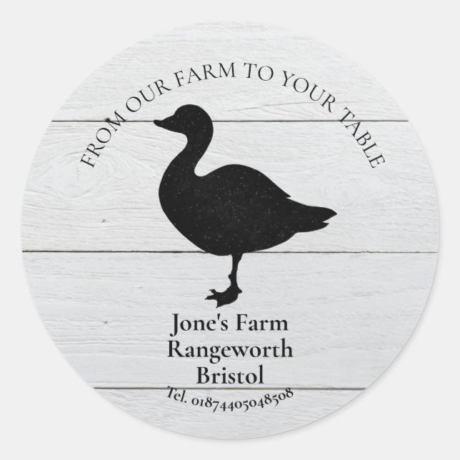 goose farm marketing produce goose eggs classic round sticker (Front)
