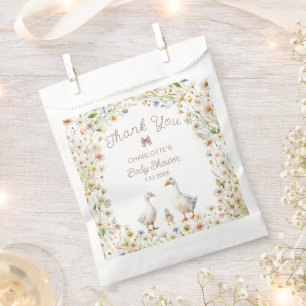 Goose Floral Baby Shower Thank You Favour Bags