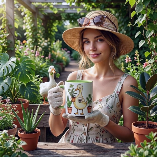 Goose Gardening Mug - Powered by Plants & Coffee  (funny goose gardening mug gift
powered by plants and coffee mug
gift for gardener who loves coffee
)