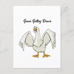 Goose Getting Down Dancing Funny Kids Cartoon Postcard