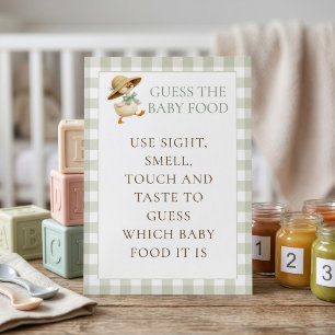 Goose Gingham Guess Baby Food Shower Game Card
