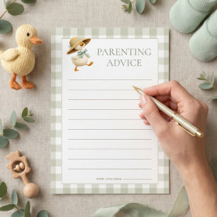 Goose Gingham Parenting Advice Shower Game Card
