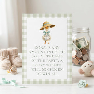 Goose Gingham Take All Baby Shower Game Card