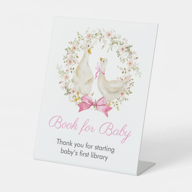 Goose Girl Wreath Wildflowers Book for Baby Sign (Front)