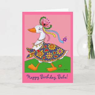 Goose Goes Out Ukrainian Folk Art Card