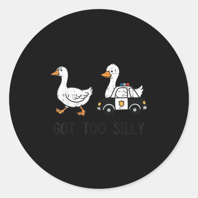 Goose Got Too Silly Lice Car Funny Animal Men Wome Classic Round Sticker (Front)