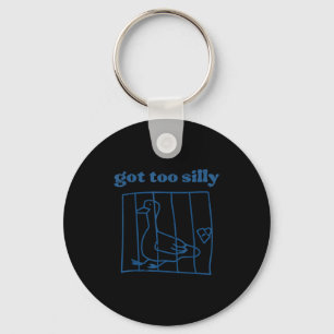 Goose Got Too Silly Prison Funny Jail Animal Kids  Key Ring