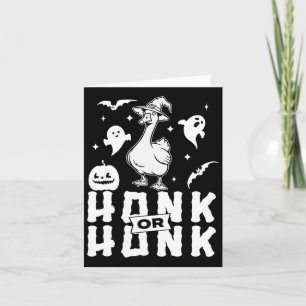 Goose Halloween Spooky Honk Or Honk Witch Design  Card
