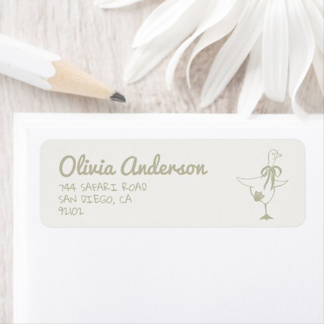 Goose Hand Drawn Green Classic Baby Shower   (Insitu)