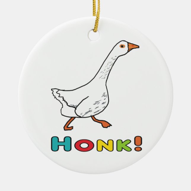 Goose Honk Ceramic Tree Decoration (Front)