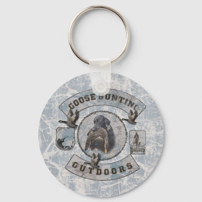 Goose Hunting Coffee Mug Flask Square Sticker Thro Key Ring (Front)