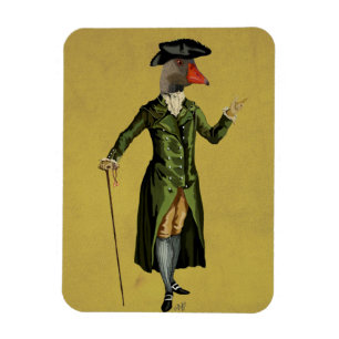 Goose in Green Regency Coat 3 Magnet