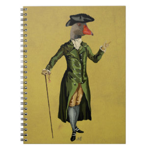 Goose in Green Regency Coat 3 Notebook
