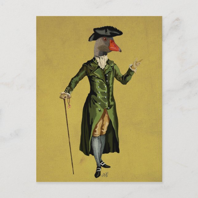 Goose in Green Regency Coat 3 Postcard (Front)