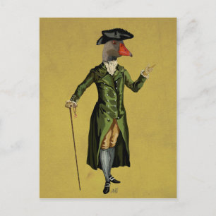 Goose in Green Regency Coat 3 Postcard
