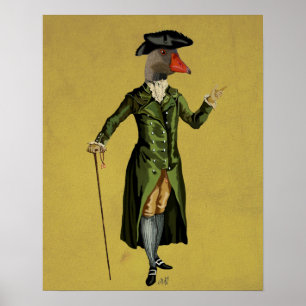 Goose in Green Regency Coat Poster