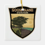 Goose Island State Park Texas Vintage Ceramic Ornament<br><div class="desc">Goose Island State Park illustration. It is a state park in the U.S. state of Texas,  located north of the city of Rockport on the coast of the Gulf of Mexico.</div>