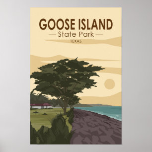 Goose Island State Park Texas Vintage Poster