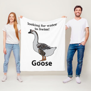 Goose Looking For Water To Swim African Goose Fleece Blanket