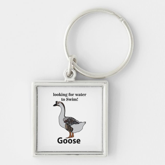 Goose Looking For Water To Swim African Goose Key Ring (Front)