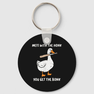 Goose Mess With Honk Get The Bonk Funny Meme Men W Key Ring