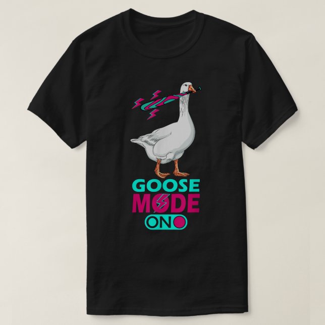 Goose Mode On Duck Chicken Retro Goose  T-Shirt (Design Front)