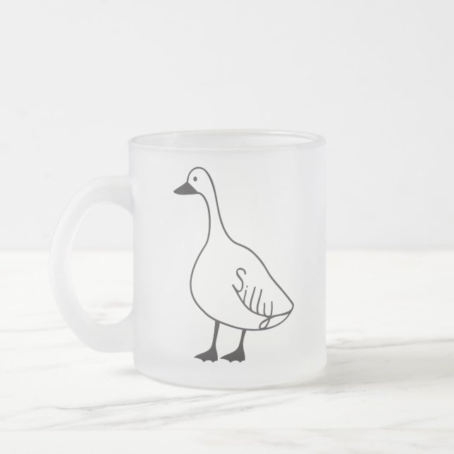 Goose Mug Frosted Glass Coffee Tea Cup for Gift  (Left)